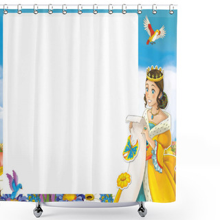 Personality  Cartoon Frame With Princess Shower Curtains
