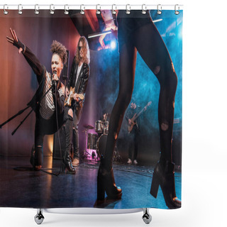 Personality  Rock Band On Stage Shower Curtains