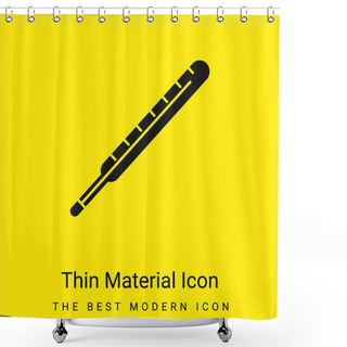 Personality  Body Thermometer Minimal Bright Yellow Material Icon Shower Curtains