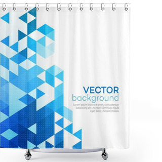 Personality  Abstract Background Made Up Of Blue Triangular Shapes Shower Curtains