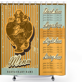 Personality  Beer Menu Design. Shower Curtains