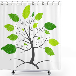Personality  Abstract Tree Shower Curtains