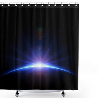 Personality  Earth Sunrise With Rays And Lens Flare Shower Curtains