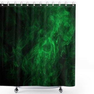 Personality  Abstract Background With Green Mystical Smoke On Black  Shower Curtains
