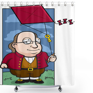 Personality  Ben Franklin Kite Shower Curtains