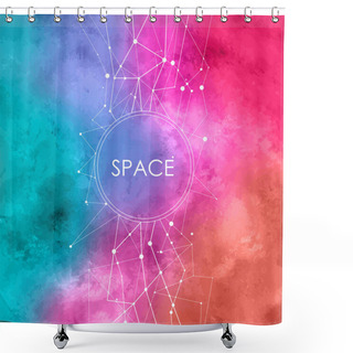Personality  Abstract Vector Watercolor Illustration With Connecting Dots,space Background With Constellation Shower Curtains
