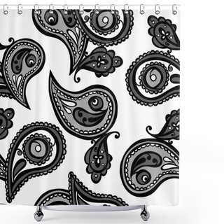 Personality  Paisley. Endless Pattern With Paisley. Seamless Background. Shower Curtains