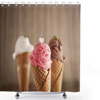 Personality  Assorted Ice Cream Cones Shower Curtains