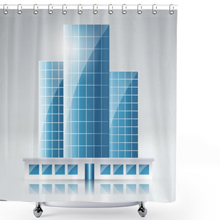 Personality  Cityscape Background With Skyscrapers Shower Curtains