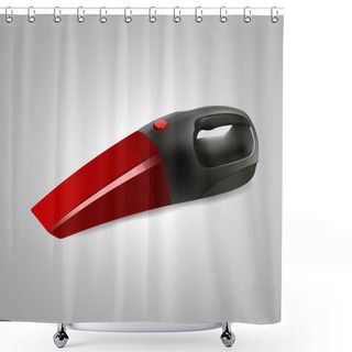 Personality  Vector Illustration Of A Portable Vacuum Cleaner. Shower Curtains