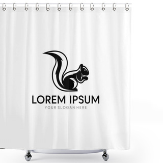 Personality  Squirell Logo Design Vector Shower Curtains