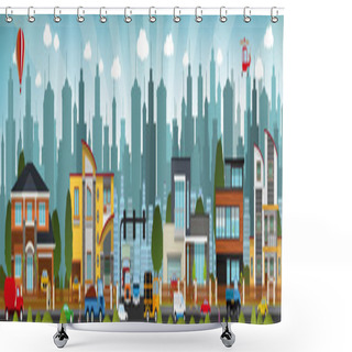 Personality  City Life Shower Curtains