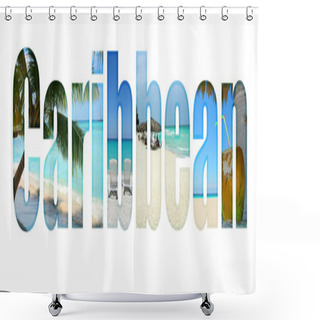 Personality  Caribbean With Tropical Theme Letters Shower Curtains
