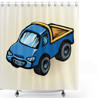 Personality  Toy Car. Vector Drawing Shower Curtains