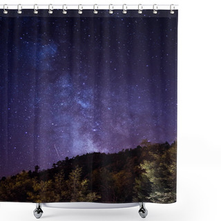 Personality  Milky Way Stars At Night Over The Mountains Of Portugal Shower Curtains