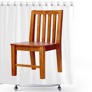 Personality  Wooden Chair Over White, With Clipping Path Shower Curtains