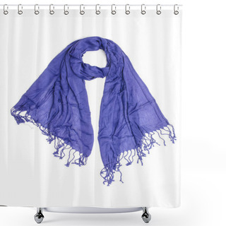 Personality  Women's Blue Scarf Isolated On White Shower Curtains