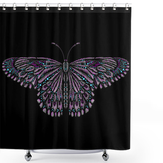 Personality  Logo Of Butterfly For Tattoo Or Cloth Design, Simply Vector Illustration   Shower Curtains