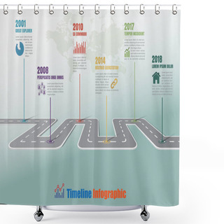 Personality  Business Road Map Timeline Infographic, Vector Illustration Shower Curtains