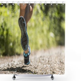 Personality  Jogger On A Trail Shower Curtains