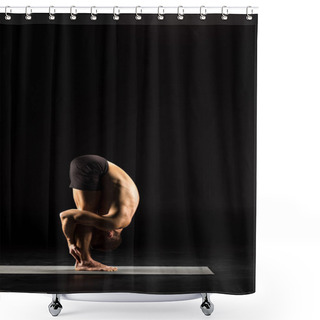 Personality  Man Standing In Yoga Position Shower Curtains