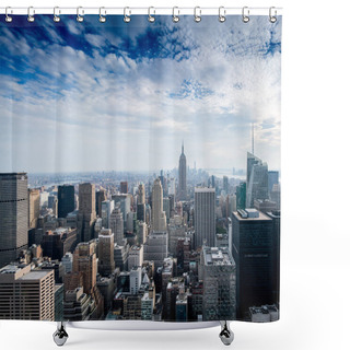 Personality  Aerial View Of Cityscape And Skyscrapers Shower Curtains