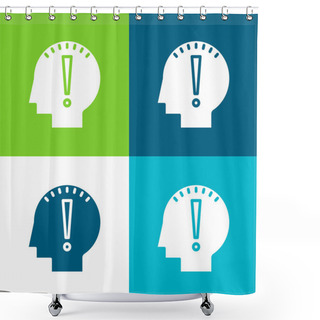 Personality  Begin Flat Four Color Minimal Icon Set Shower Curtains
