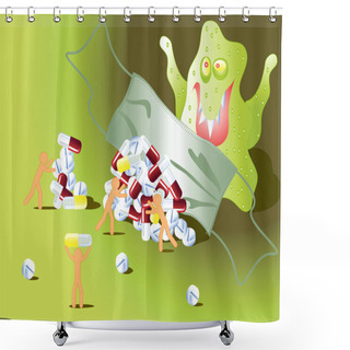 Personality  Protection Against Influenza Shower Curtains