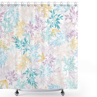 Personality  Colorful Pastel Branches Seamless Pattern Background Shower Curtains