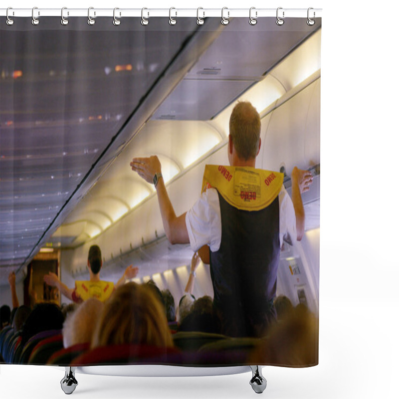 Personality  Pre-flight Safety Demonstration Shower Curtains