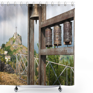 Personality  Prayer Wheels And Christian Cross Shower Curtains