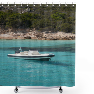 Personality  Dinghy In Spargi Shower Curtains