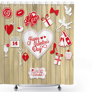 Personality  Valentine's Day Card Shower Curtains