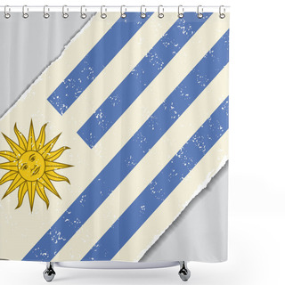 Personality  Uruguayan Grunge Flag. Vector Illustration. Shower Curtains