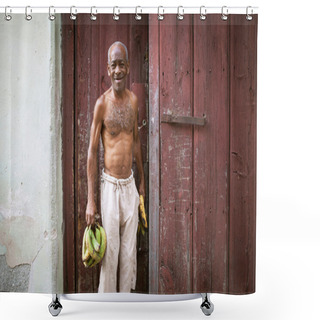 Personality  HAVANA, CUBA - JUNE 27: A Scene From The Life Of The Inhabitants Shower Curtains