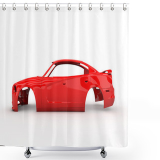 Personality  Red Body Car Shower Curtains