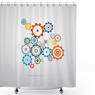 Personality  Abstract Cogs Shower Curtains