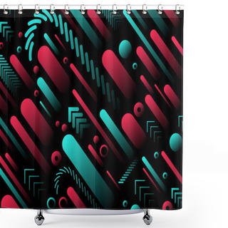 Personality  Futuristic Blue Red Gradient Vector Black Background Contrast Color Border Digital Dynamic Elegant Technology Web Poster Card Template. TikTok Service, Tiktok Background, TikTok Social Media Shower Curtains