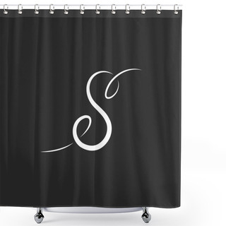 Personality  White Letter S Logo Shower Curtains