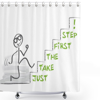 Personality  First Step Shower Curtains