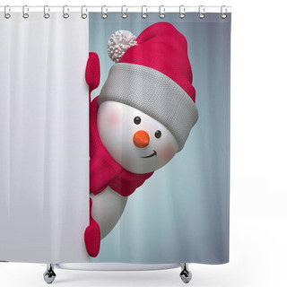 Personality  Snowman With Blank Page Shower Curtains