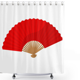 Personality  Red Folding Fan Shower Curtains