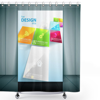 Personality  Business Flayer Template Shower Curtains