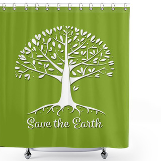 Personality  Tree With Roots For Your Design Shower Curtains