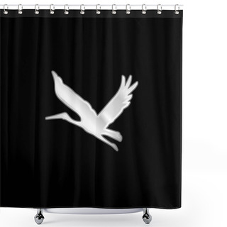 Personality  Bird Flying Shape Silver Plated Metallic Icon Shower Curtains