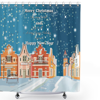 Personality  Christmas Greeting Card. Shower Curtains