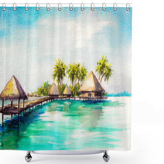 Personality  Blue Sea Shower Curtains