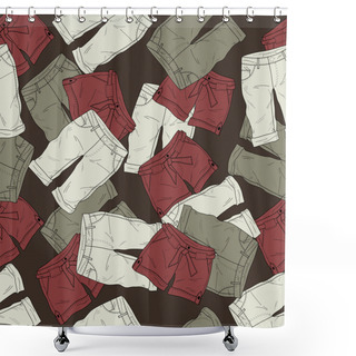 Personality  Vector Background With Different Shorts. Shower Curtains