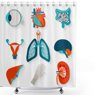 Personality  Medical Icons Of Internal Human Organs Shower Curtains