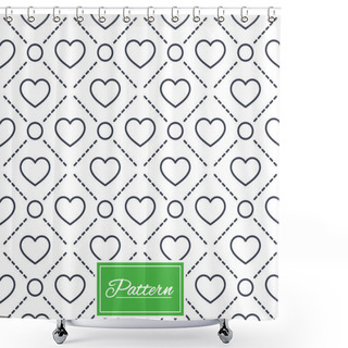 Personality  Hearts Stripped Geometric Seamless Pattern. Shower Curtains